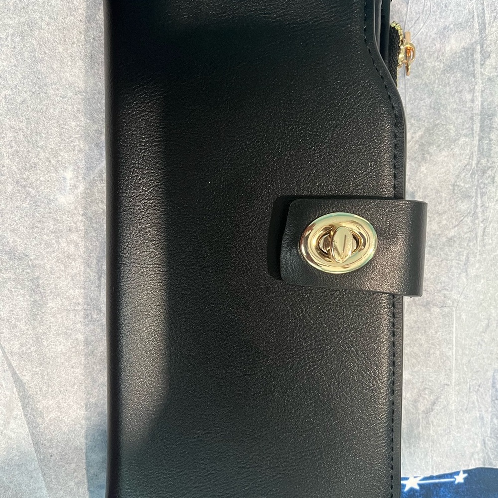 Black Wallet with Gold Accent
